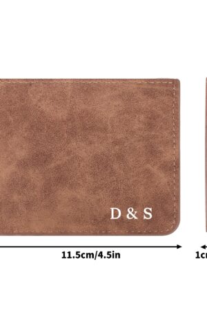 Two Sides Printing Leather Mens Thin Wallet for Dad for Him