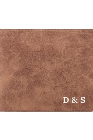 Two Sides Printing Leather Mens Thin Wallet for Dad for Him