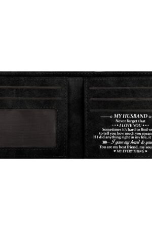 Two Sides Printing Leather Mens Thin Wallet for Dad for Him