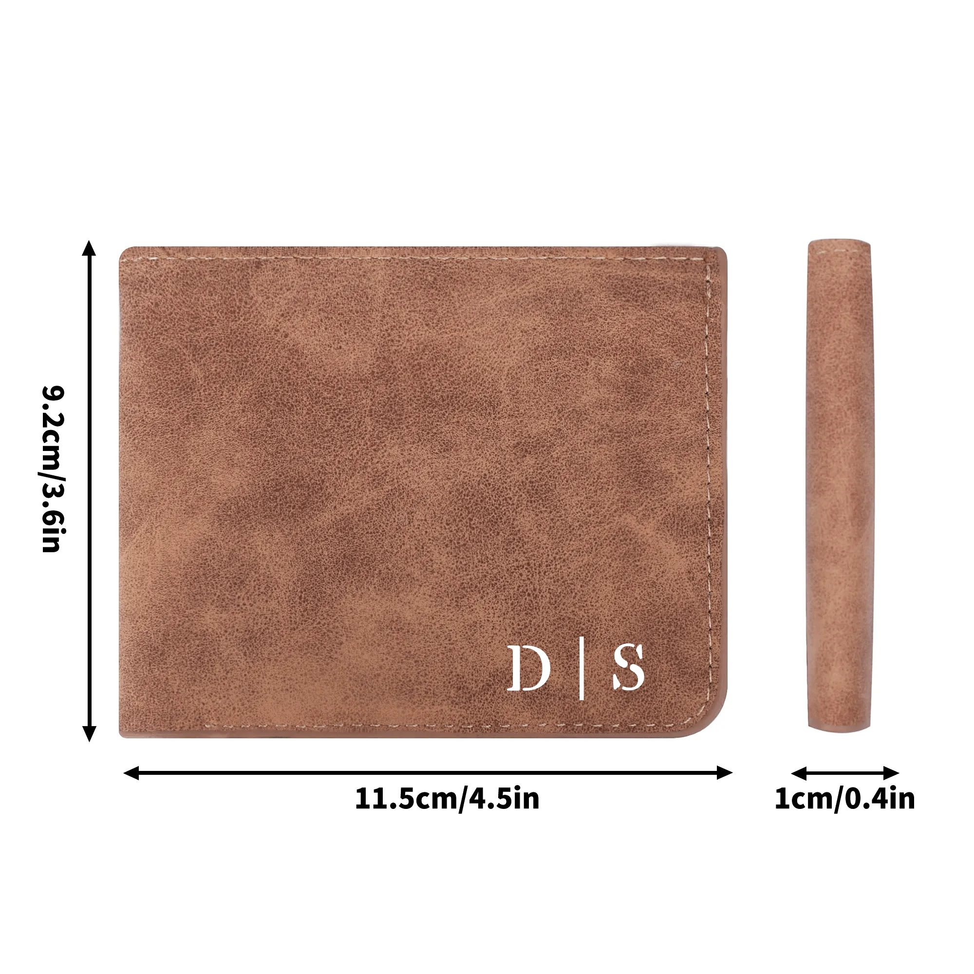 Two Sides Printing Leather Mens Thin Wallet for Dad for Him - Image 17