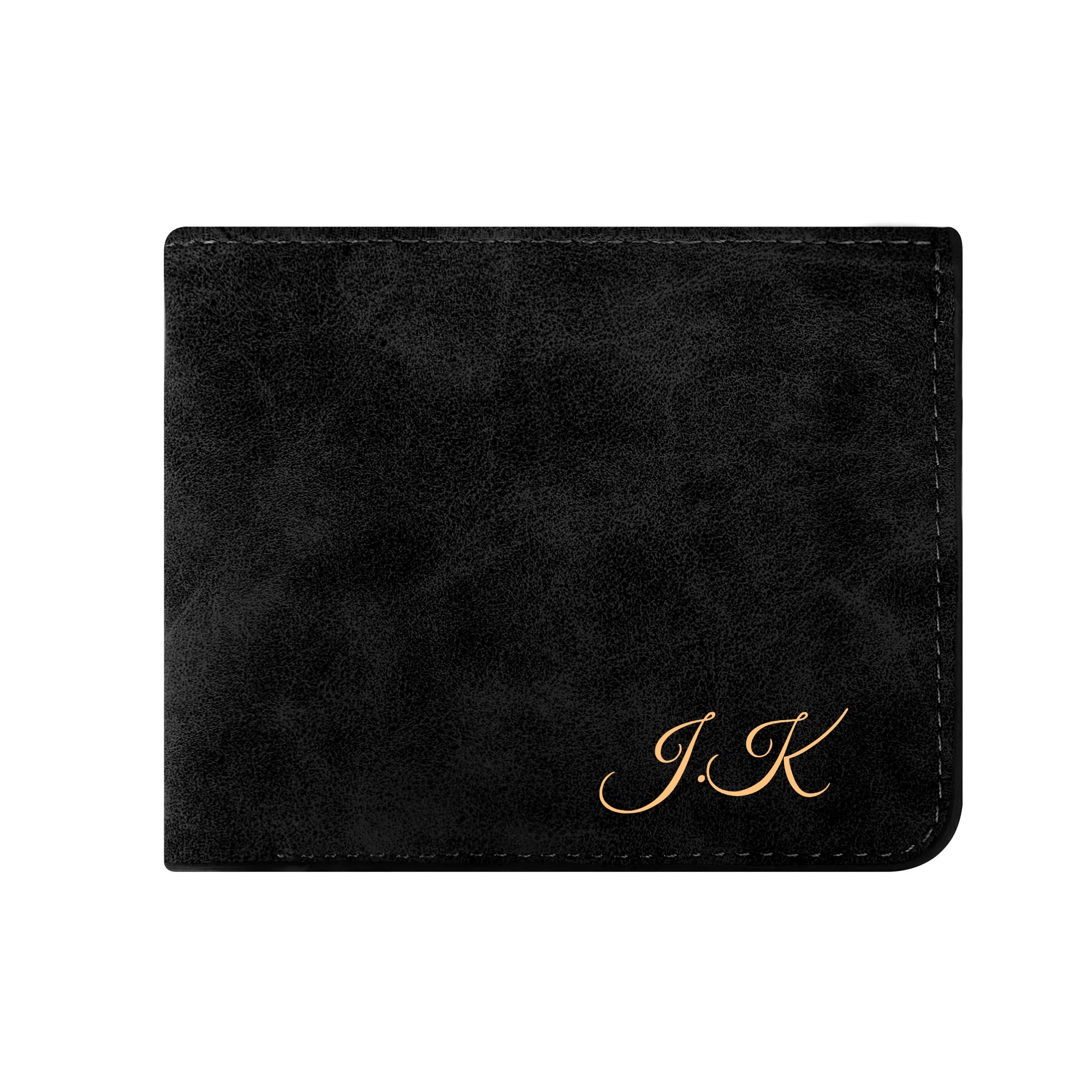 Two Sides Printing Leather Mens Thin Wallet for Dad for Him