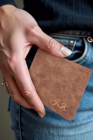 Two Sides Printing Leather Mens Thin Wallet for Dad for Him