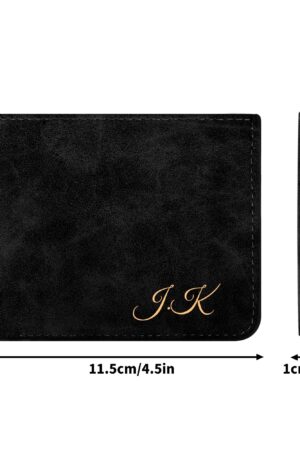 Two Sides Printing Leather Mens Thin Wallet for Dad for Him