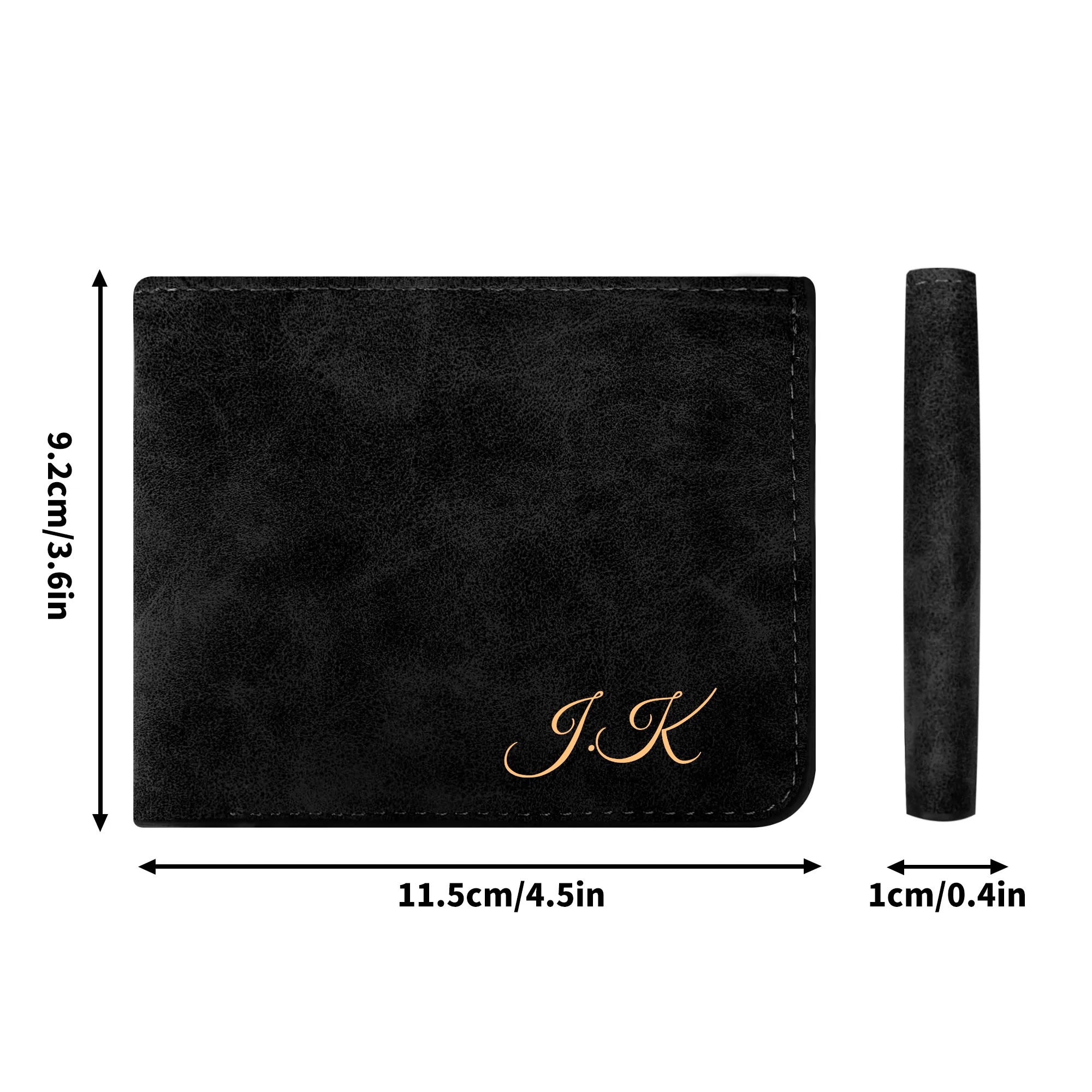 Two Sides Printing Leather Mens Thin Wallet for Dad for Him - Image 8