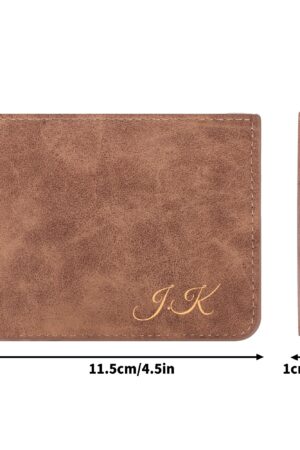Two Sides Printing Leather Mens Thin Wallet for Dad for Him