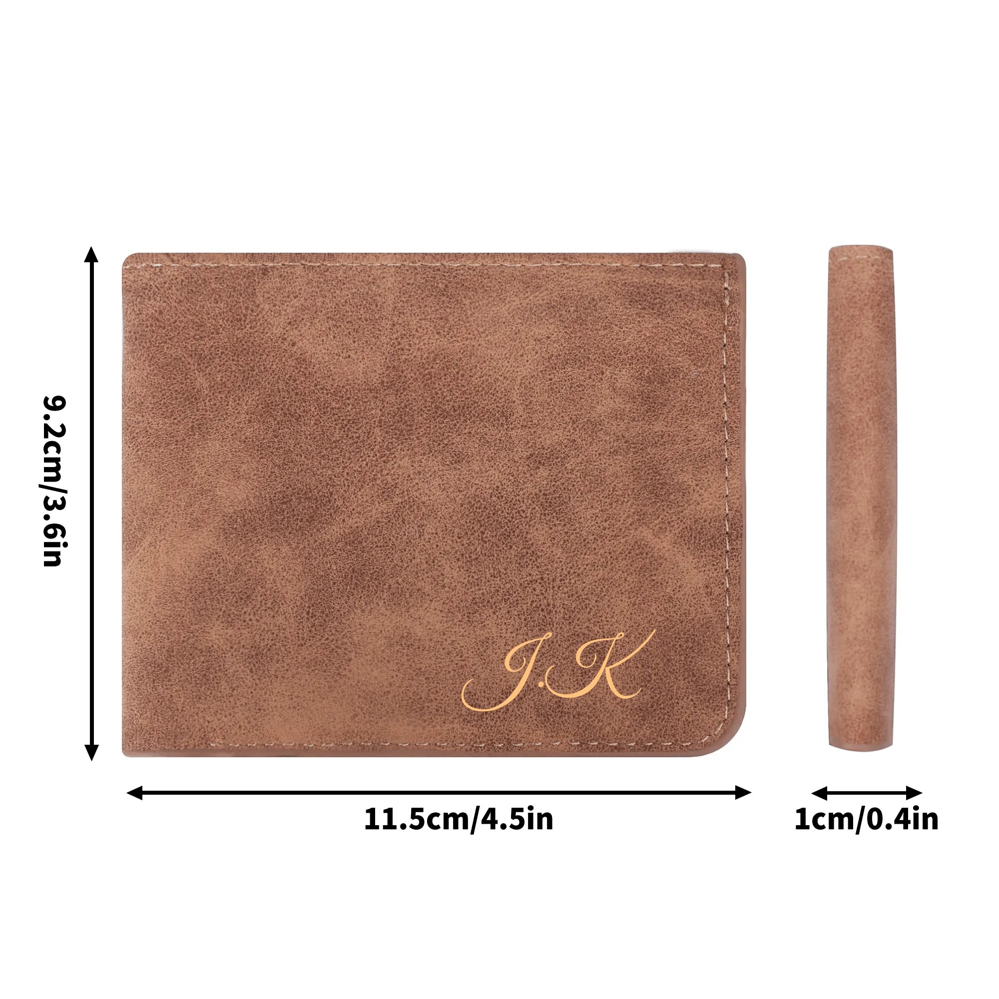 Two Sides Printing Leather Mens Thin Wallet for Dad for Him - Image 17