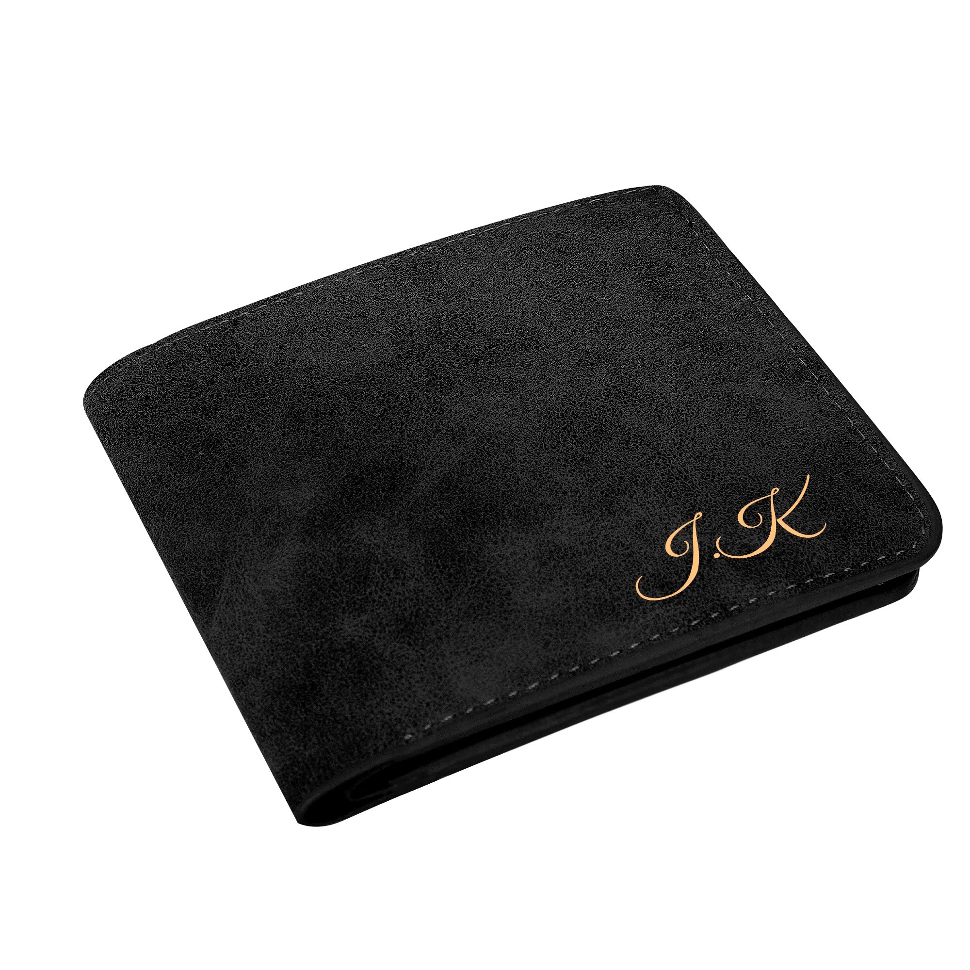 Two Sides Printing Leather Mens Thin Wallet for Dad for Him - Image 2