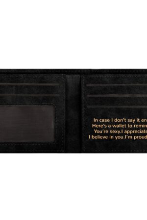 Two Sides Printing Leather Mens Thin Wallet for Dad for Him