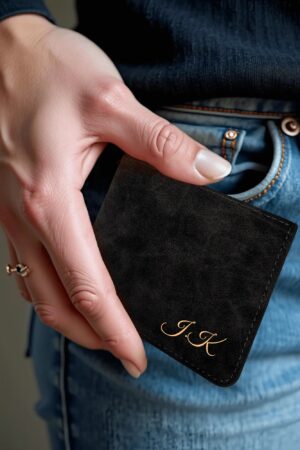 Two Sides Printing Leather Mens Thin Wallet for Dad for Him