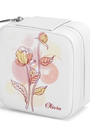 Square Jewelry Box Jewelry Organizer with Mirror for Her