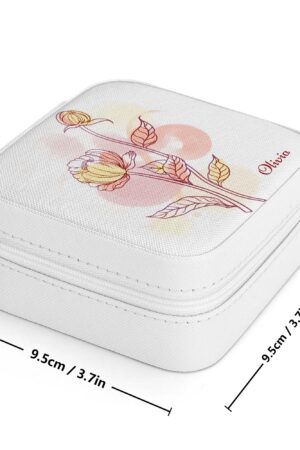 Square Jewelry Box Jewelry Organizer with Mirror for Her