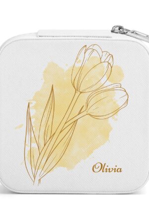 Square Jewelry Box Jewelry Organizer with Mirror for Her