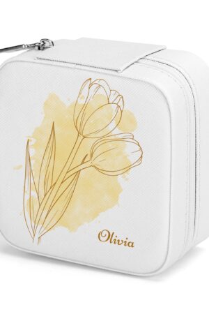 Square Jewelry Box Jewelry Organizer with Mirror for Her