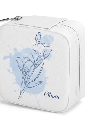 Square Jewelry Box Jewelry Organizer with Mirror for Her