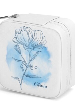 Square Jewelry Box Jewelry Organizer with Mirror for Her