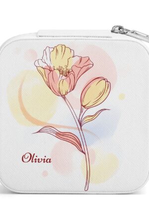 Square Jewelry Box Jewelry Organizer with Mirror for Her