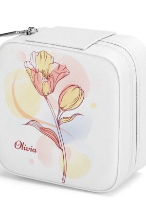 Square Jewelry Box Jewelry Organizer with Mirror for Her