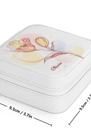 Square Jewelry Box Jewelry Organizer with Mirror for Her