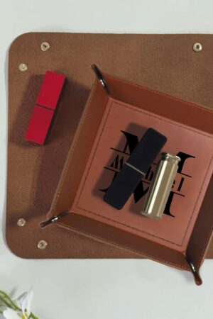 Custom Designs for PU Leather Valet Tray with Jewelry Key Coin Glasses Tray