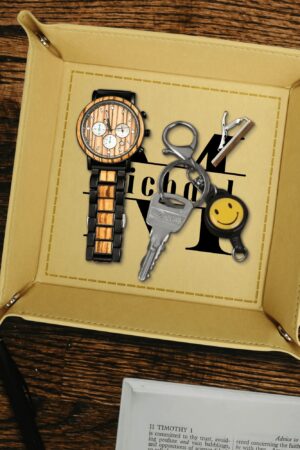 Custom Designs for PU Leather Valet Tray with Jewelry Key Coin Glasses Tray