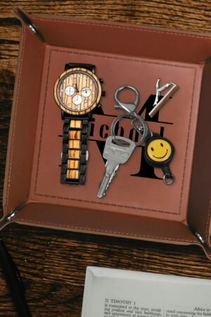 Custom Designs for PU Leather Valet Tray with Jewelry Key Coin Glasses Tray