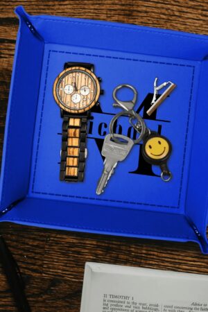 Custom Designs for PU Leather Valet Tray with Jewelry Key Coin Glasses Tray