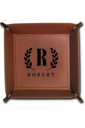 Custom Designs for PU Leather Valet Tray with Jewelry Key Coin Glasses Tray