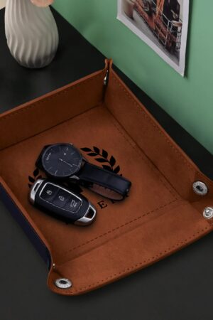 Custom Designs for PU Leather Valet Tray with Jewelry Key Coin Glasses Tray