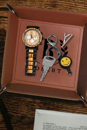 Custom Designs for PU Leather Valet Tray with Jewelry Key Coin Glasses Tray