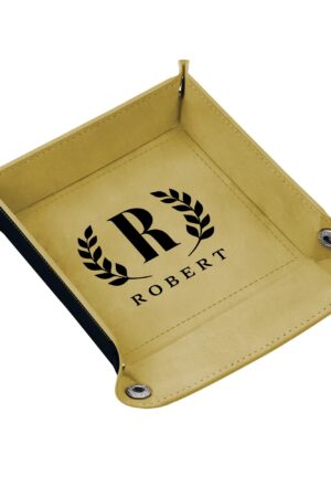 Custom Designs for PU Leather Valet Tray with Jewelry Key Coin Glasses Tray