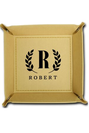 Custom Designs for PU Leather Valet Tray with Jewelry Key Coin Glasses Tray