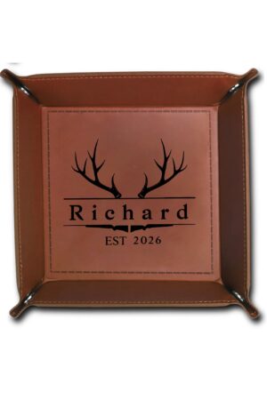 Custom Designs for PU Leather Valet Tray with Jewelry Key Coin Glasses Tray