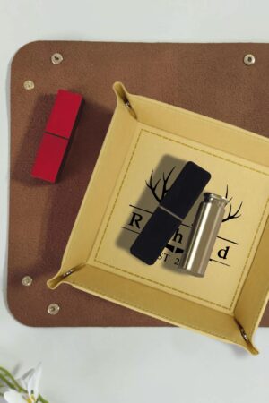 Custom Designs for PU Leather Valet Tray with Jewelry Key Coin Glasses Tray