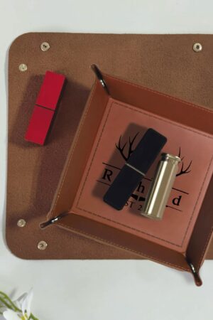 Custom Designs for PU Leather Valet Tray with Jewelry Key Coin Glasses Tray