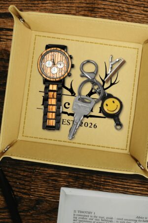 Custom Designs for PU Leather Valet Tray with Jewelry Key Coin Glasses Tray