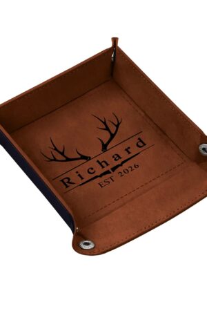 Custom Designs for PU Leather Valet Tray with Jewelry Key Coin Glasses Tray