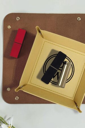 Custom Designs for PU Leather Valet Tray with Jewelry Key Coin Glasses Tray