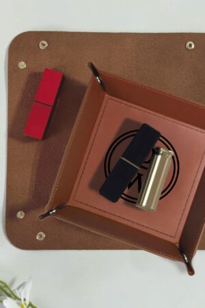 Custom Designs for PU Leather Valet Tray with Jewelry Key Coin Glasses Tray