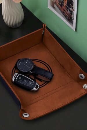 Custom Designs for PU Leather Valet Tray with Jewelry Key Coin Glasses Tray