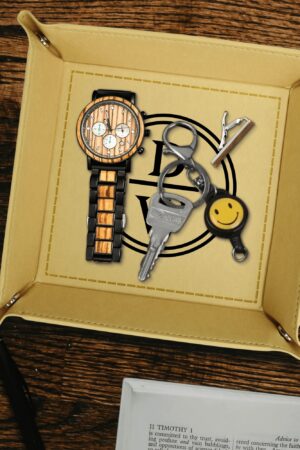 Custom Designs for PU Leather Valet Tray with Jewelry Key Coin Glasses Tray