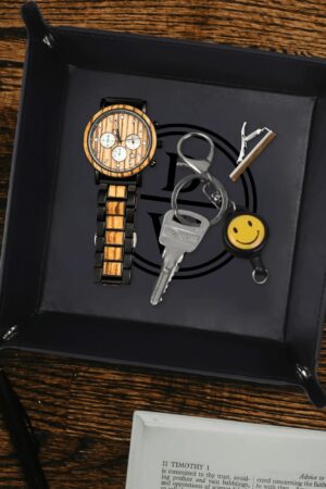 Custom Designs for PU Leather Valet Tray with Jewelry Key Coin Glasses Tray