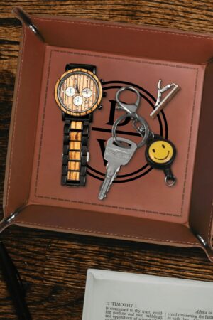Custom Designs for PU Leather Valet Tray with Jewelry Key Coin Glasses Tray