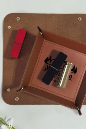 Custom Designs for PU Leather Valet Tray with Jewelry Key Coin Glasses Tray