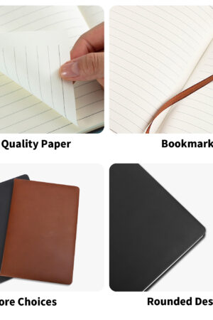 Custom 2 Sides Print PU Black and Brown Notebook