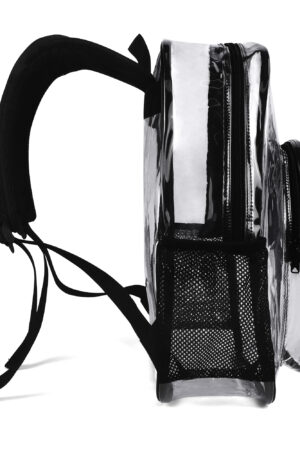 Double layer 17 Inch Clear Bag PVC See Through Transparent School Backpack