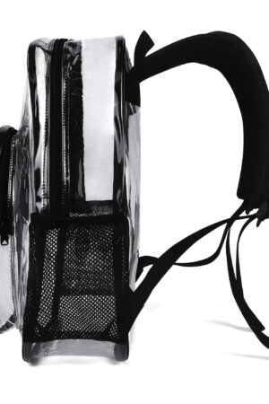 Double layer 17 Inch Clear Bag PVC See Through Transparent School Backpack