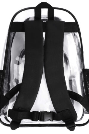 Double layer 17 Inch Clear Bag PVC See Through Transparent School Backpack