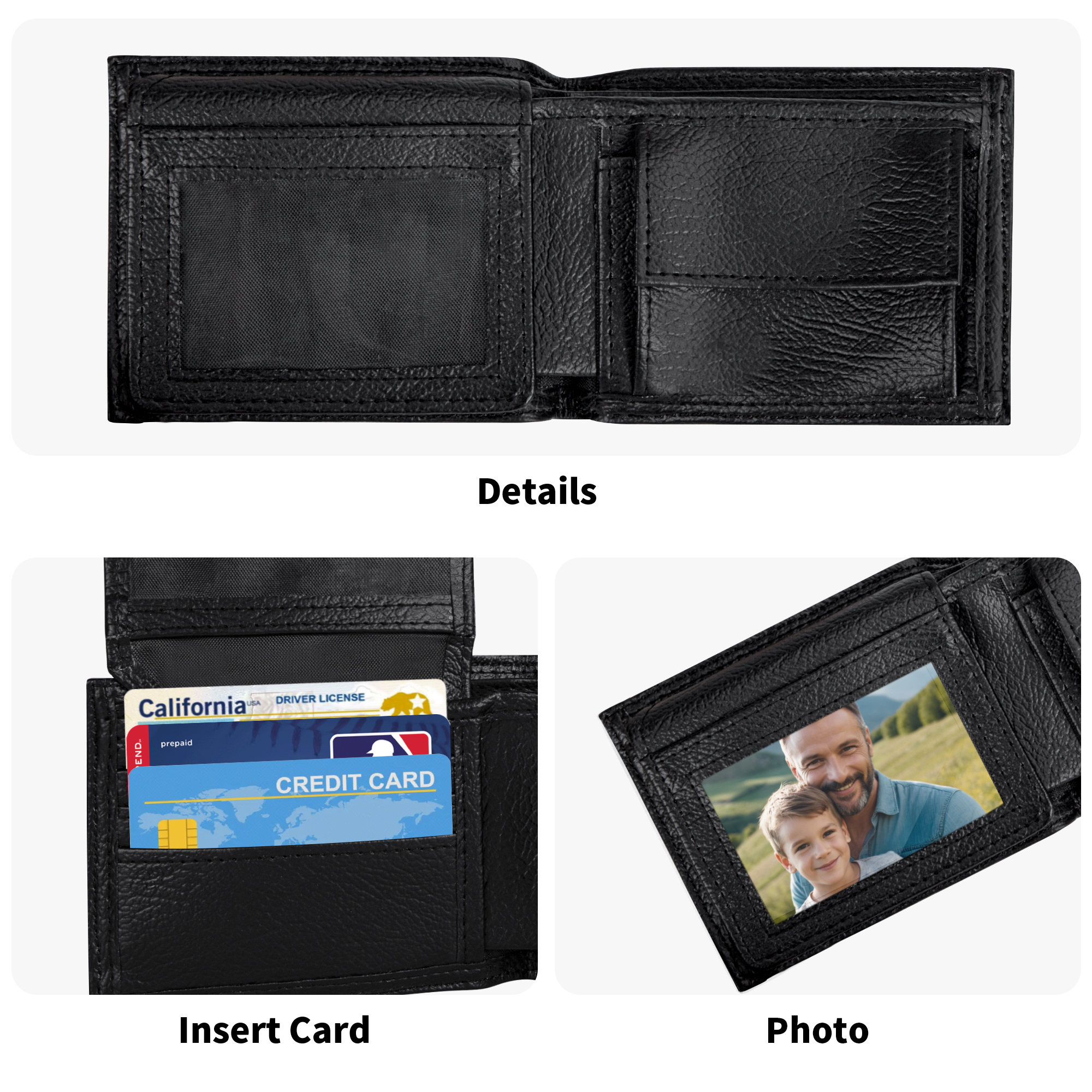 Men's Minimalist Top-Grain Leather Wallet Paper Folded Wallet - Image 7