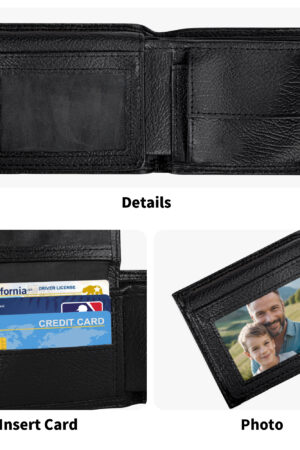 Men's Minimalist Top-Grain Leather Wallet Paper Folded Wallet