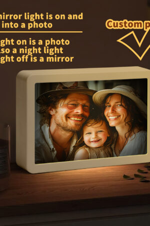 Rectangle LED Mirror Light - Personalized Photo Love Yourself Love Family